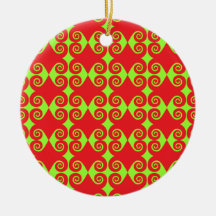 Het rode Patroon van de Krul Kerst Ornamenten