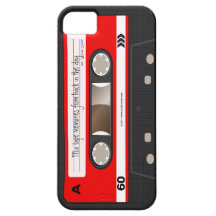 Het rode Retro Gepersonaliseerde Geval van de Band iPhone 5 Cases
