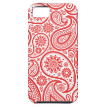 Het rode Witte BloemenPatroon van Paisley Case-Mate iPhone 5 Hoesjes