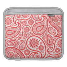 Het rode Witte BloemenPatroon van Paisley iPad Sleeves