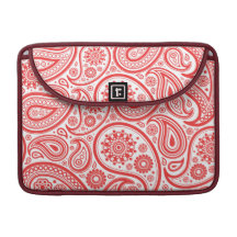 Het rode Witte BloemenPatroon van Paisley Beschermhoes Voor MacBook Pro