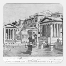 Het Roman Forum van Antiquiteit Vierkante Stickers