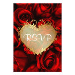 Het rood nam BloemenHuwelijk RSVP toe Persoonlijke Aankondiging