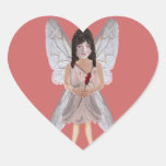 Het rood nam de Fee van de Valentijnskaart toe Hartvormige Sticker