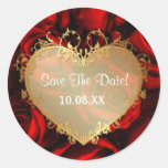 Het rood nam Elegantie - sparen de Ronde van de Da Ronde Stickers