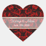 Het rood nam Elegantie toe - pas aan Hart Stickers