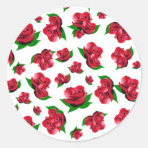 Het rood nam Patroon toe Stickers