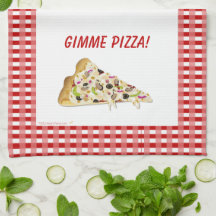 Het Rood van de Plak van de Pizza van de Pizza van Keuken Handdoeken