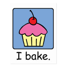 Het Roze Berijpen van het Dessert van Cupcake van  Wens Kaart