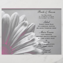 Het roze BloemenMenu van het Huwelijk van Hoogtepu Folder Ontwerp
