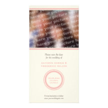 Het roze cirkelhuwelijk bewaart de datumaankondigi persoonlijke fotokaart