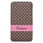 Het roze en bruine geval van het hartenpatroon iPo Case-Mate iPod Touch Hoesje