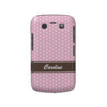 Het roze en witte Gewaagde geval van stippenBlackb Blackberry Bold Case