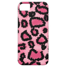 Het roze en Zwarte Patroon van de Druk van de Luip iPhone 5 Covers