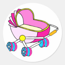 Het roze grafische vervoer van het themababy stickers