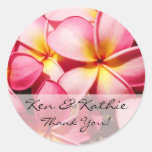 Het roze Huwelijk Plumeria dankt u Sticker