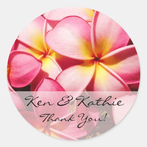 Het roze Huwelijk Plumeria dankt u Sticker