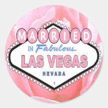 Het roze nam GEHUWD in de Sticker van Las Vegas to