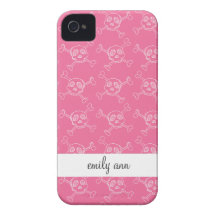 Het roze Patroon van de Schedel van het Punk rock  iPhone 4 Covers