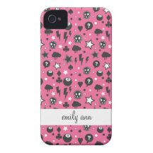 Het roze Patroon van het Punk rock Girly iPhone 4 Cover