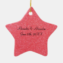 Het roze schittert huwelijksgunsten kerst ornamenten