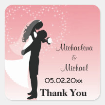 Het roze Silhouet Ombre dankt u Sticker