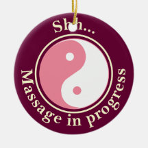 Het roze Teken van de Deur van de Massage van Yin  Kerstboom Ornament