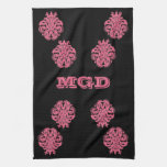 Het roze van de het damastkamperfoelie van de Juge Keuken Handdoek