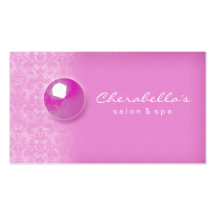 Het roze visitekaartje van het Damast Button Salon