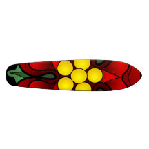 Het schaats scheept Gewaagd Zwart Geel Rood in Skateboard Decks
