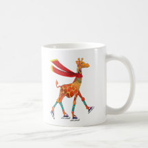Het Schaatsen van het ijs Giraf met Sjaal Koffie Mokken