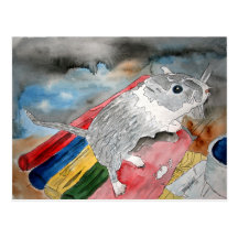 Het SCHILDEREN van de WOESTIJNRAT de kunstbriefkaa Wenskaarten