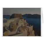 Het schilderen van Santorini ontwerp door Caroline Wenskaart