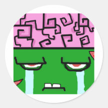 het schreeuwen zombie.jpg ronde sticker