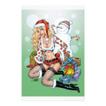 Het sexy speld-Omhooggaande Meisje van Kerstmis me Aangepast Briefpapier