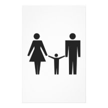 Het Silhouet van de familie Aangepast Briefpapier