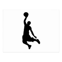 Het Silhouet van de Speler van het basketbal Wens Kaart