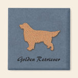 Het "silhouet van het golden retriever op Blauw " magneten
