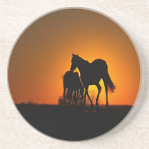 Het Silhouet van paarden Onderzetters