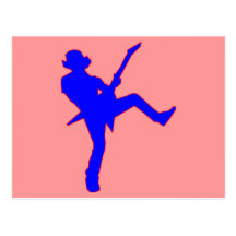 Het Silhouet van Playe van de gitaar Wens Kaarten