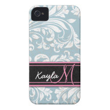 Het sjofele Blauwe en Witte BloemenPatroon van het iPhone 4 Case