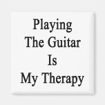 Het spelen van de Gitaar is Mijn Therapie Koelkast Magneet