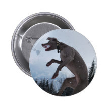 Het springen Weimaraner Speldbutton