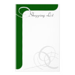 Het Stationaire Groen/Zilver van de vakantie Aangepast Briefpapier