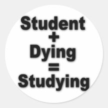 Het Sterven van de student het Bestuderen Sticker