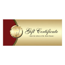 Het tand Rood van het Certificaat van de Gift van  Custom Reclamekaart