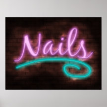 Het Teken van de Spijkers van het neon Afdruk
