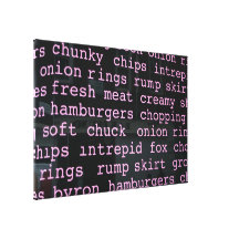 Het teken van het voedsel stretched canvas prints