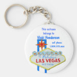 Het Teken van Las Vegas van het Label van de Zak v Sleutel Hanger