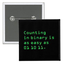 Het tellen in Binair getal Speldbuttons